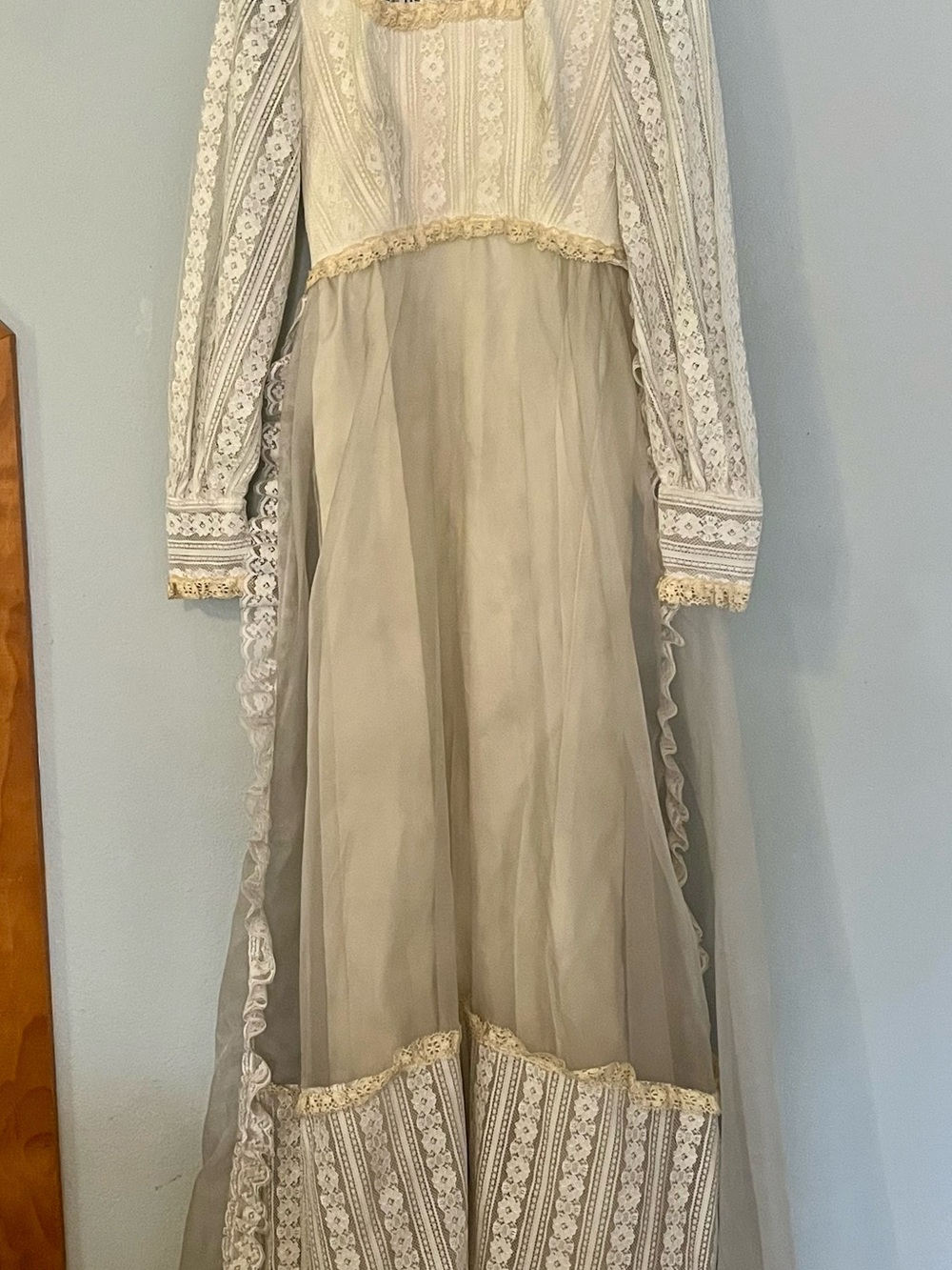 Vintage Victorian Revival-Gunner Sax Style / Boho Prairie Handmade Wedding Dress